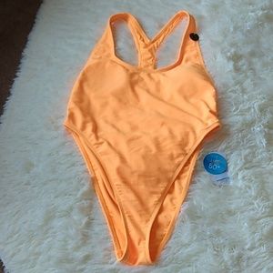 Orange one piece swimsuit